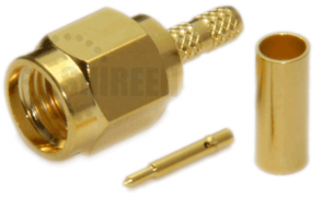 SMA Male Straight Connector for RG316 / RG174A-U / LMR100A / RFC100A cables