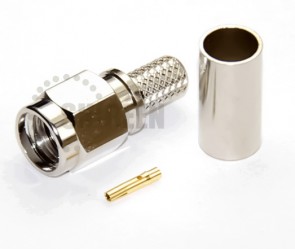 SMA Reverse Polarity Male Connector (Nickel) for RG58 / RG142 / RG223 / RG400 / LMR195 / RFC195 cables
