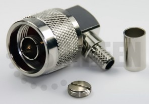 Type N Male Right Angle Connetor For RG58 / RG142 / RG223 / RG400 / LMR195 / RFC195 cables