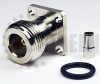 Type N Female 4 Hole Flange 0.5" Connector for RG316 / RG174A-U / LMR100A / RFC100A cables